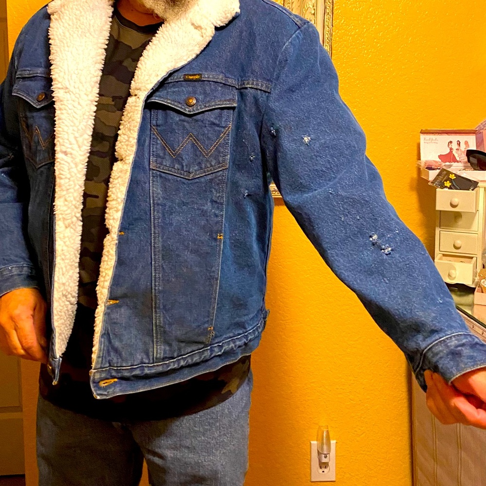 Rare '90s Wrangler Fleece Lined Jean Jacket